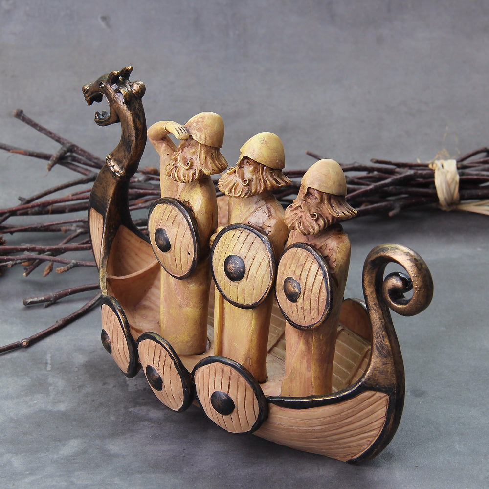 Viking Dragon Boat with 3 Vikings