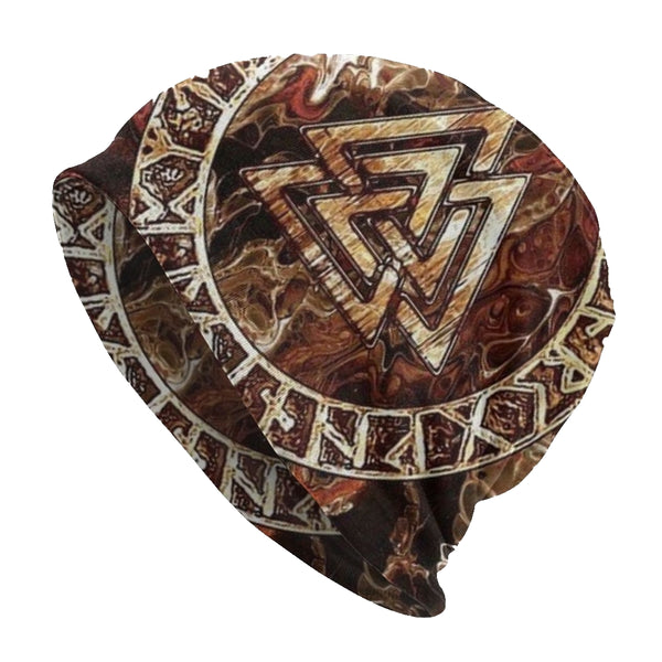 Viking Stretchable Hat With Brown Valknut - Vikings Roar