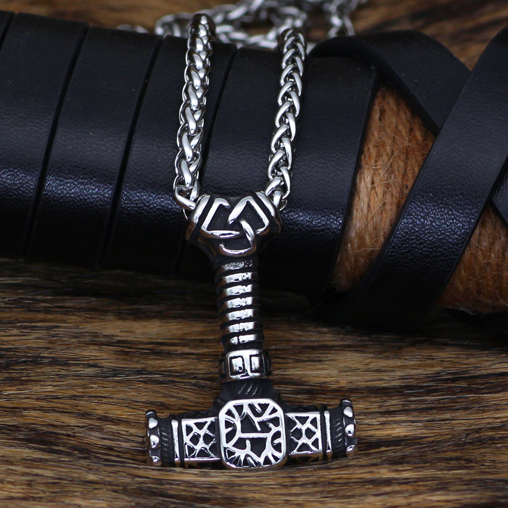Thors Hammer with Valknut Necklace