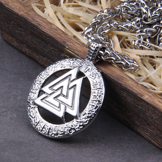 King Chain Valknut with 24 Runes