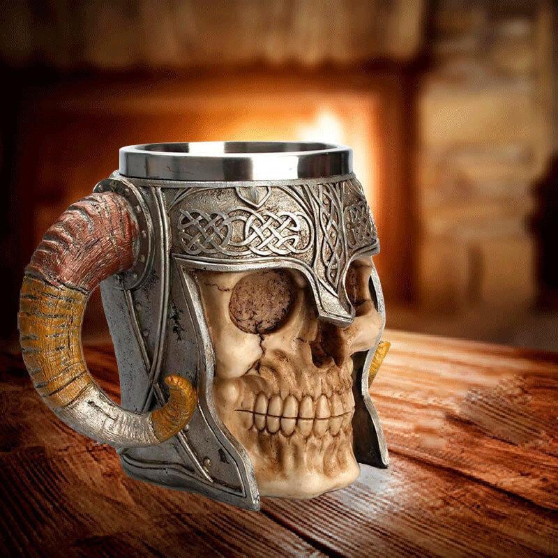 Arola Viking Axe Mug, Stainless Steel Horn Skull Beer Cup, Viking Warrior  Skull Mug Tankard, Drinkin…See more Arola Viking Axe Mug, Stainless Steel