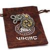 Vikings Roar Geri and Freki Necklace with Runes Alphabet