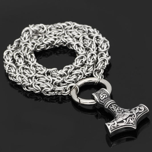 Odins-glory 60cm  - 24inch King Chain With Mjolnir Pendant