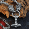Odins-glory King Chain With Wolf Claws &amp; Mjolnir Pendant