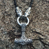 ageofvikings Silver &quot;kirkja&quot; Leather Viking Hammer Necklace