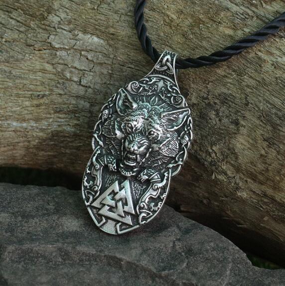 Viking Wolf Necklace with Wolf Protect Me Engraving - Vikings Roar