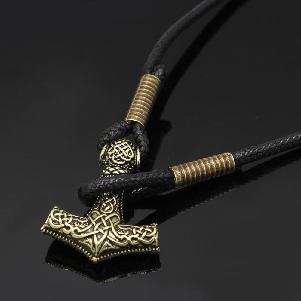 Odins-glory Leather Mjolnir Bracelet