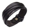 ageofvikings Black Leather Viking Bracelet