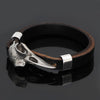 Odins-glory Leather Viking Bracelet With Raven Skull