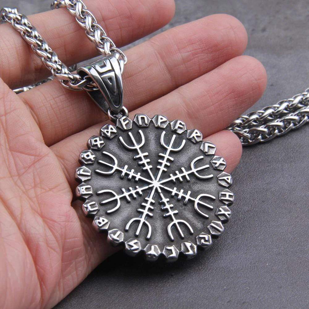 Vikings Roar Vegvisir And Aegishjalmur Necklace