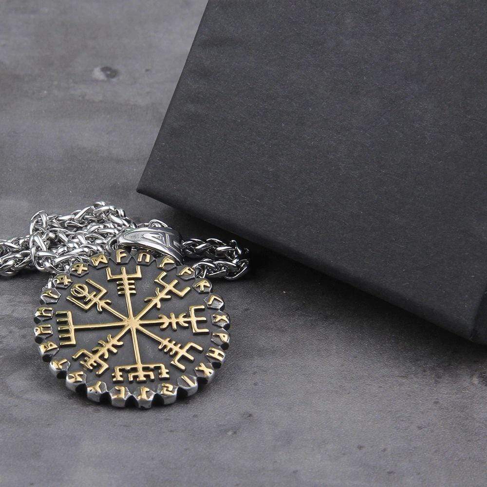 Vikings Roar Vegvisir And Aegishjalmur Necklace