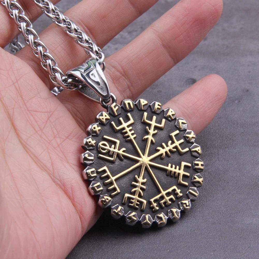 Vikings Roar Vegvisir And Aegishjalmur Necklace