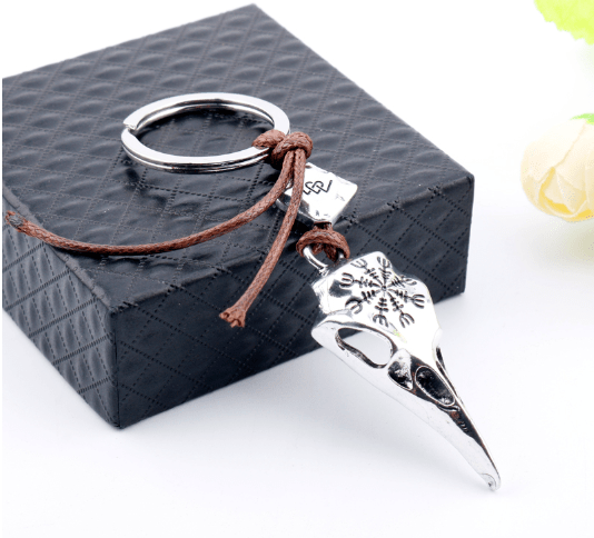 ageofvikings Silver Viking Raven Keychain