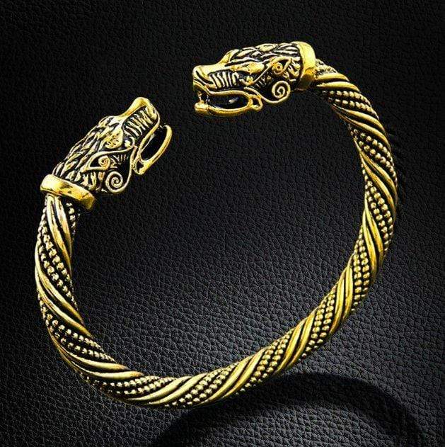 Viking Wolf Bracelet Gold