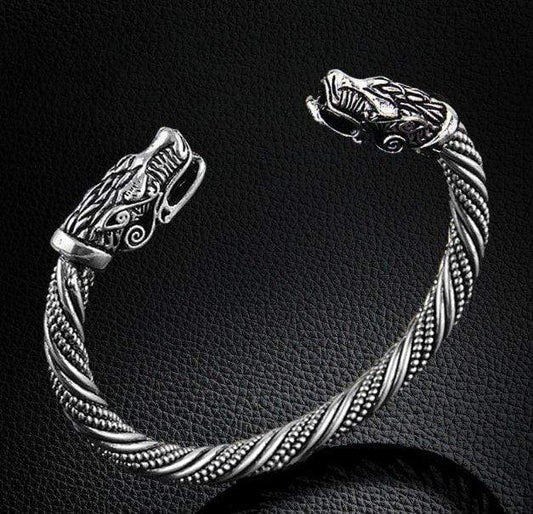 ageofvikings Silver Viking Wolf Bracelet