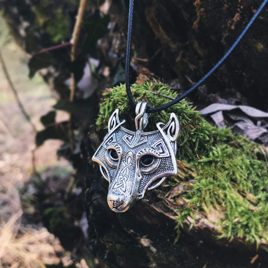 ageofvikings Silver Viking Wolf Head Necklace