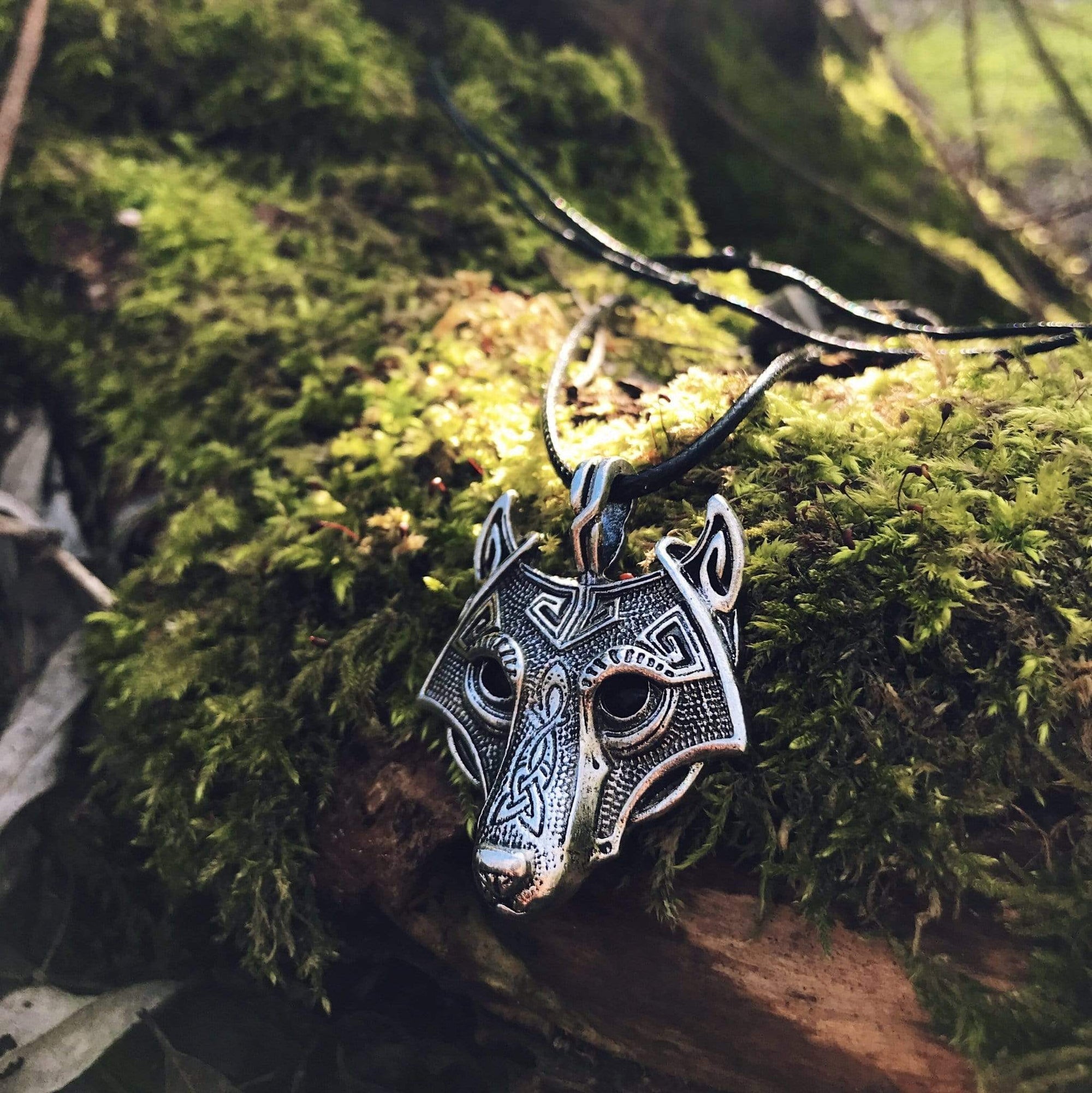 ageofvikings Silver Viking Wolf Head Necklace